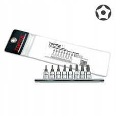 Набір біт TORX п'ятигранних з отвором TOPTUL 1/4" T8-T40 8ед. GAAG0805