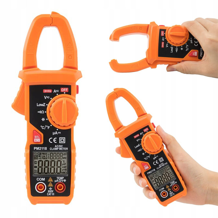 Токові кліщі з мультиметром і термопарою PeakMeter PM2118