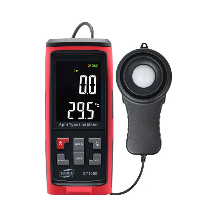 Люксметр + термометр (вимірювач рівня освітленості) Bluetooth BENETECH GT1050